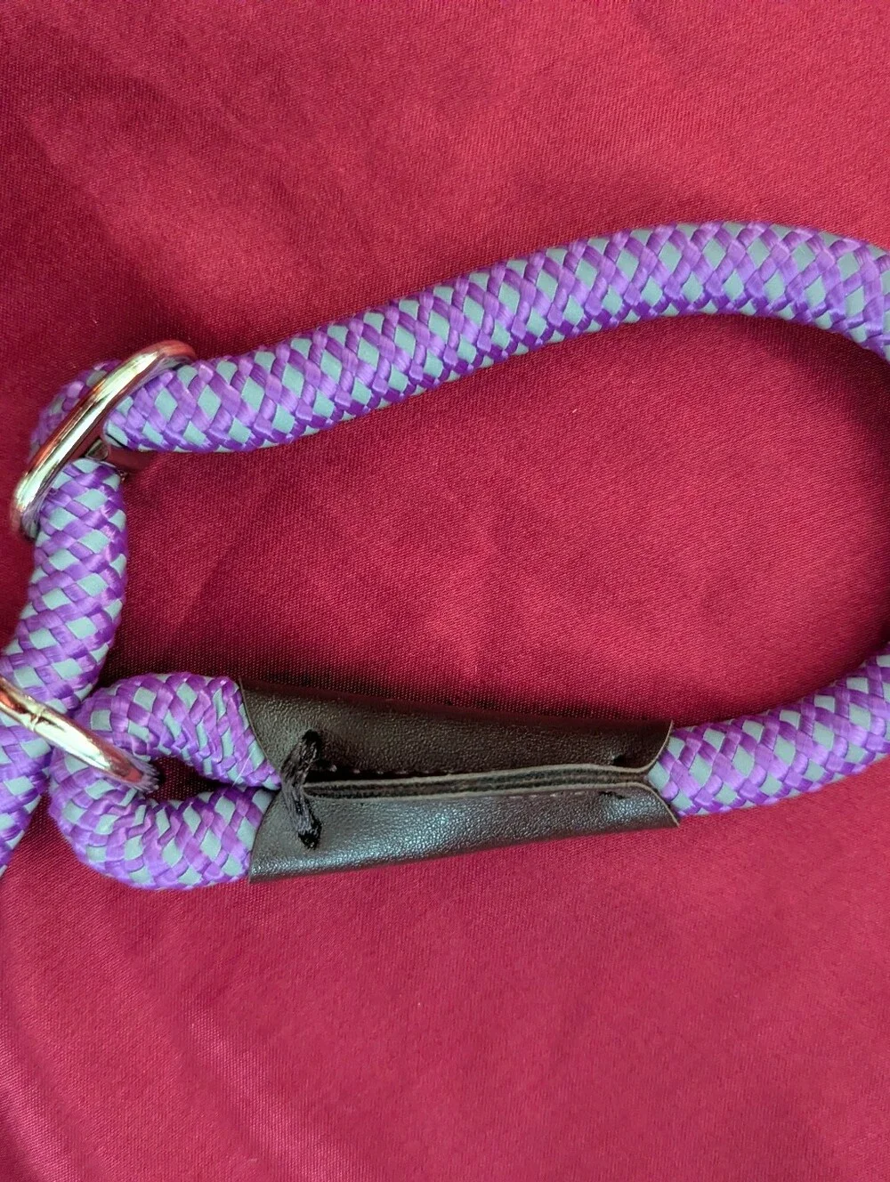 2 FIDA Dog Slip Lead Leashes Reflective Purple 5ft